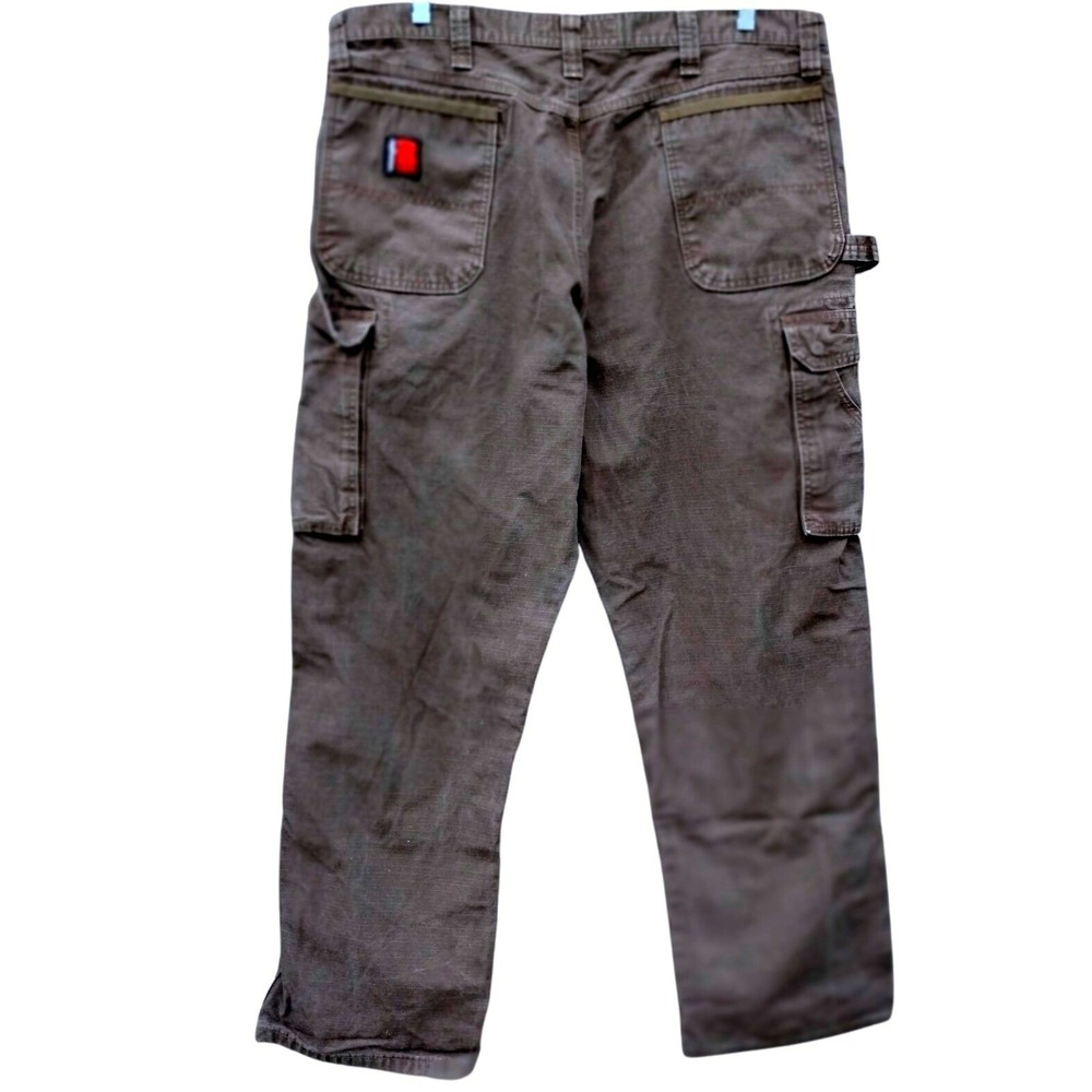 Wrangler Riggs Workwear Ripstop Pants Men's 38x30 Brown Cargo Carpenter Utility‎ - Picture 2 of 11